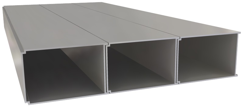Produktbild UFK 225 050  -  Unterflur-Kanal UFK 50, 3-zügig, 225 x 50 x 2000 mm
